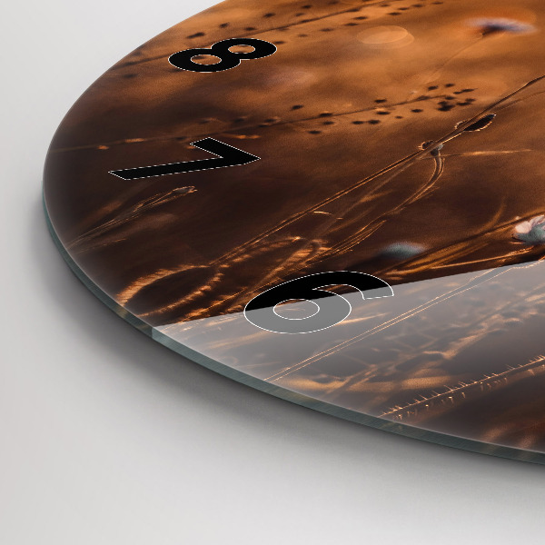 Reloj de cristal redondo Campo amanecer