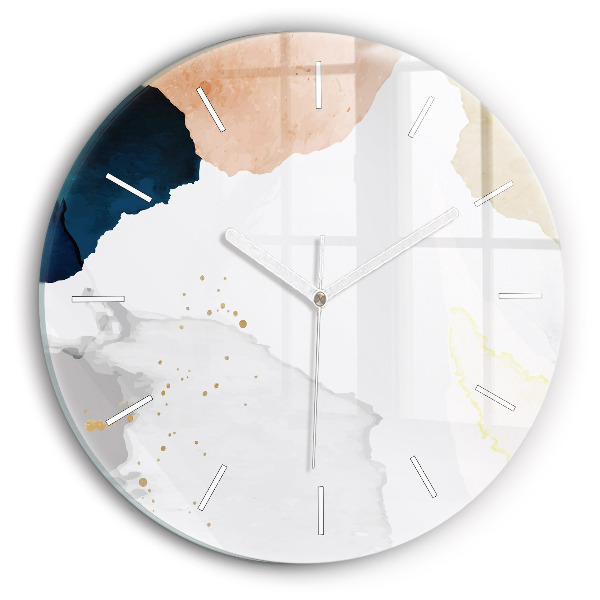 Reloj de cristal redondo Manchas abstracto