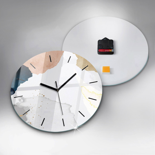 Reloj de cristal redondo Manchas abstracto