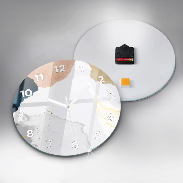 Reloj de cristal redondo Manchas abstracto