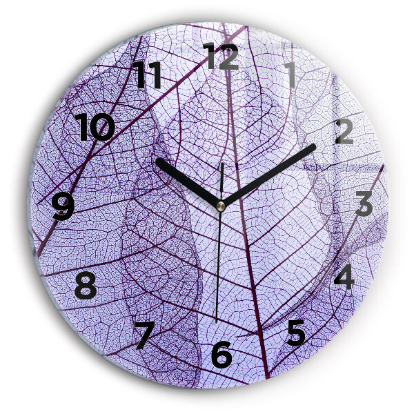 Reloj de cristal redondo Hojas de la naturaleza