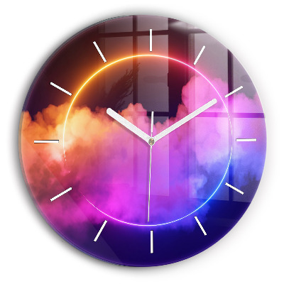Reloj de cristal redondo Abstracto humo 3D