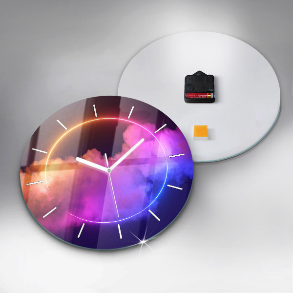 Reloj de cristal redondo Abstracto humo 3D