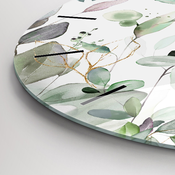 Reloj redondo pared Plantas hojas