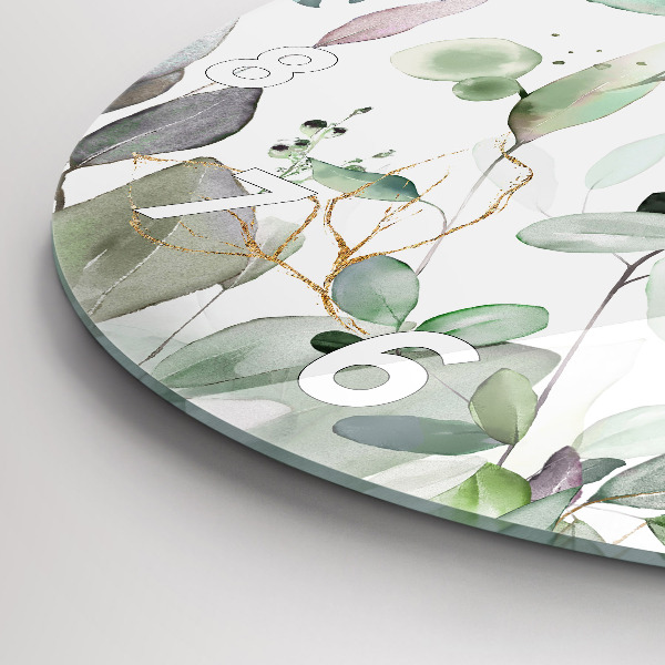 Reloj redondo pared Plantas hojas