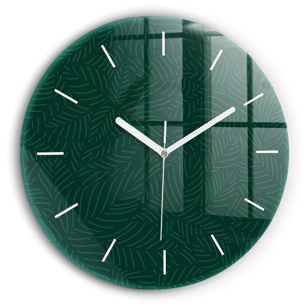 Reloj de cristal redondo Patrón de hojas