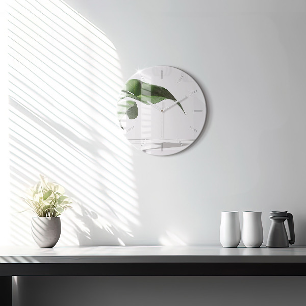 Reloj de pared redondo Hojas abstractas