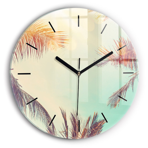 Reloj de pared redondo Palmeras tropicales