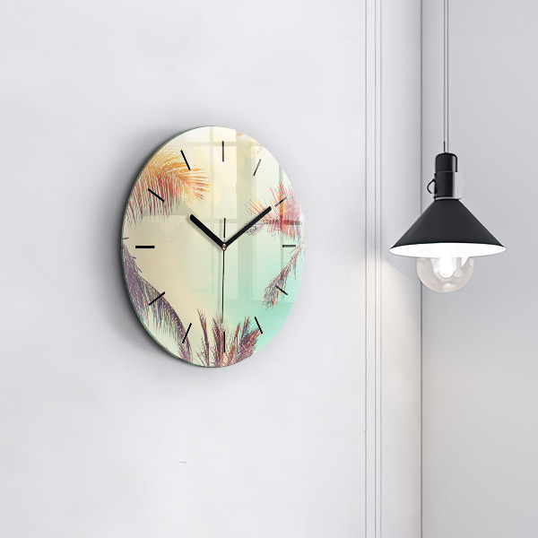 Reloj de pared redondo Palmeras tropicales