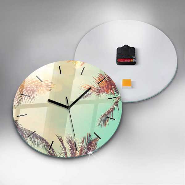 Reloj de pared redondo Palmeras tropicales