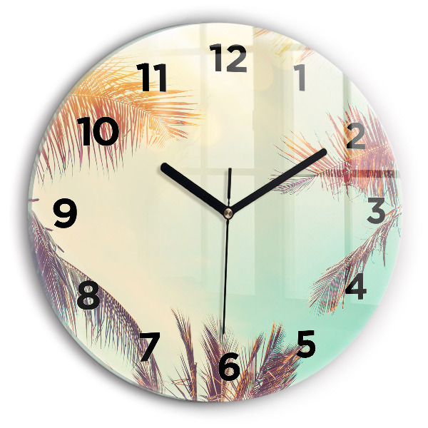 Reloj de pared redondo Palmeras tropicales