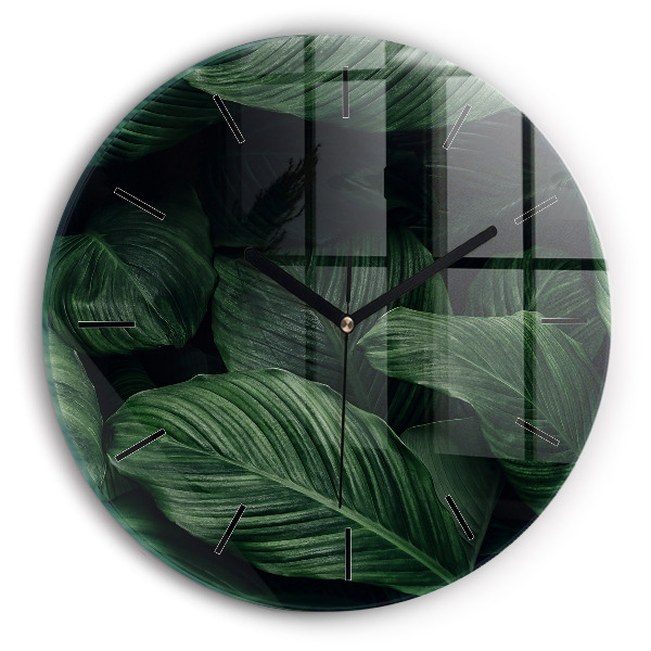 Reloj redondo pared Monstera tropical