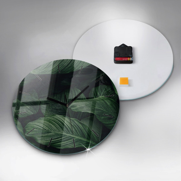 Reloj redondo pared Monstera tropical