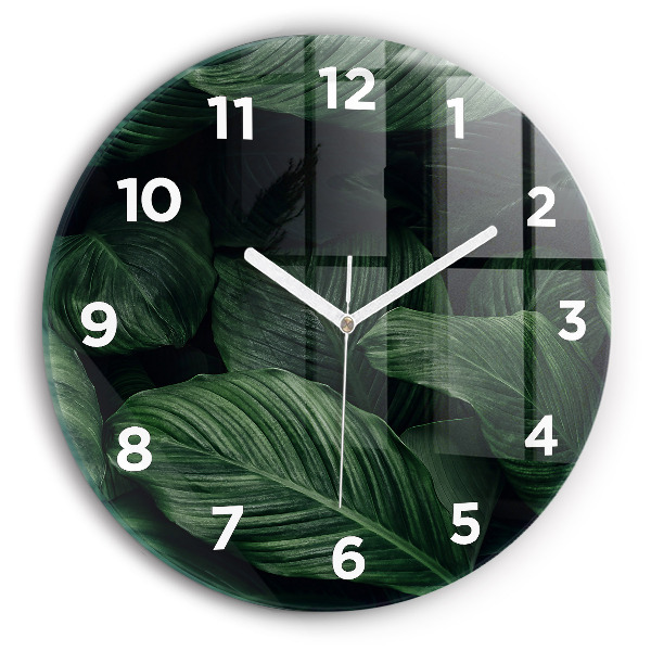 Reloj redondo pared Monstera tropical