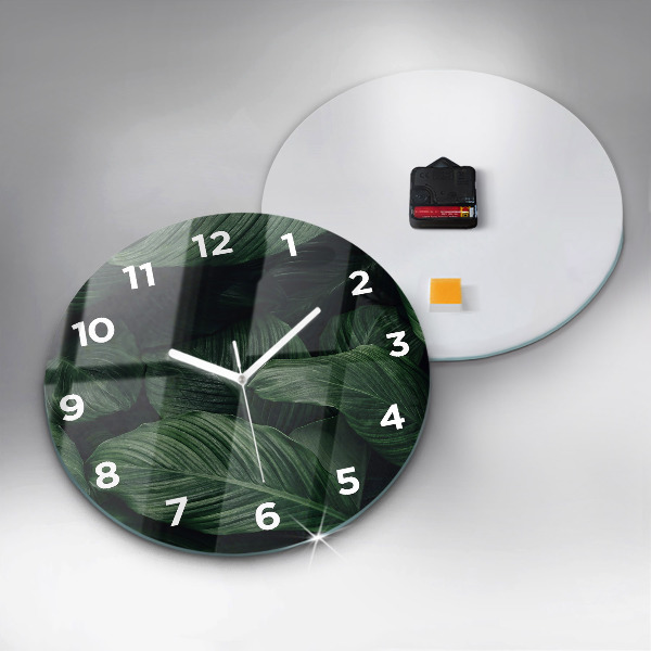 Reloj redondo pared Monstera tropical