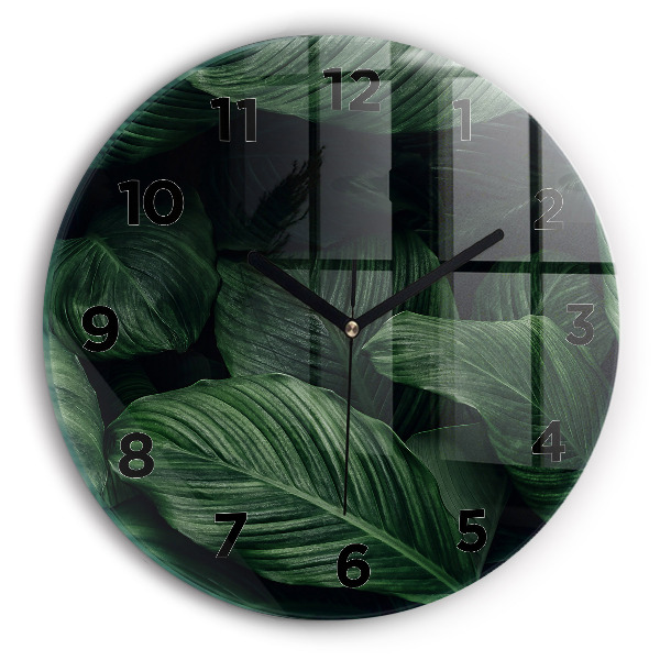 Reloj redondo pared Monstera tropical