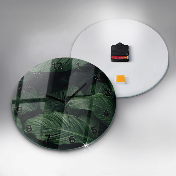 Reloj redondo pared Monstera tropical