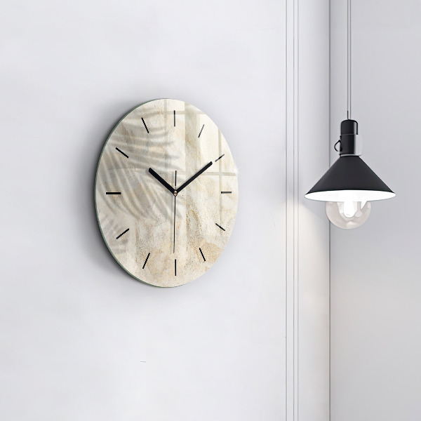 Reloj de pared redondo Sombra de una palmera Arena
