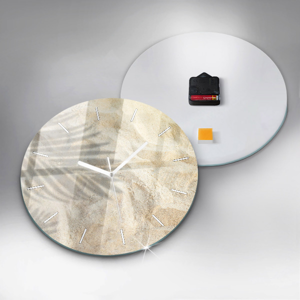 Reloj de pared redondo Sombra de una palmera Arena