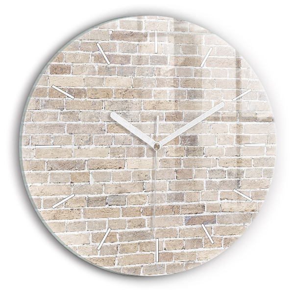 Reloj de cristal redondo Pared de ladrillos