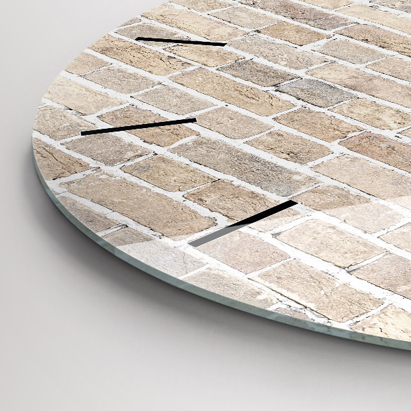 Reloj de cristal redondo Pared de ladrillos