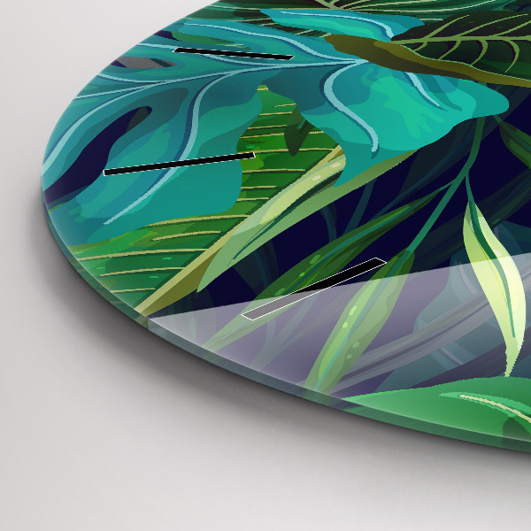 Reloj redondo pared Hojas exóticas