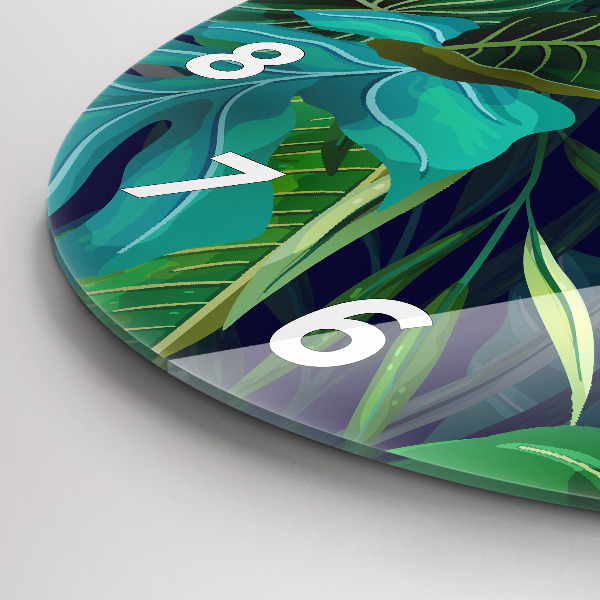 Reloj redondo pared Hojas exóticas