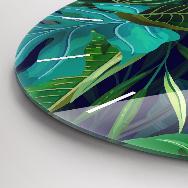 Reloj redondo pared Hojas exóticas