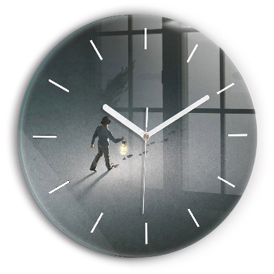 Reloj de pared redondo Vagabundo en la oscuridad