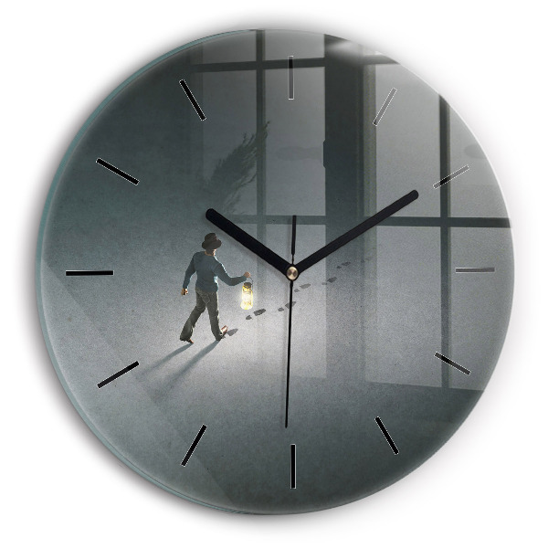 Reloj de pared redondo Vagabundo en la oscuridad