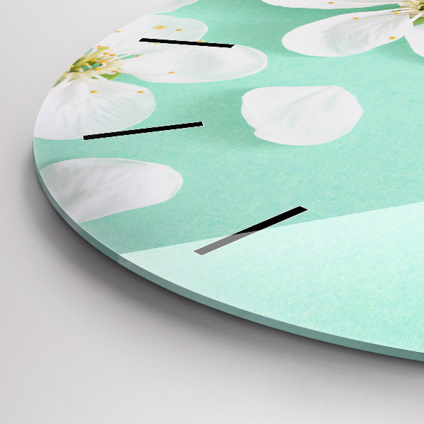 Reloj de cristal redondo Margaritas en flor