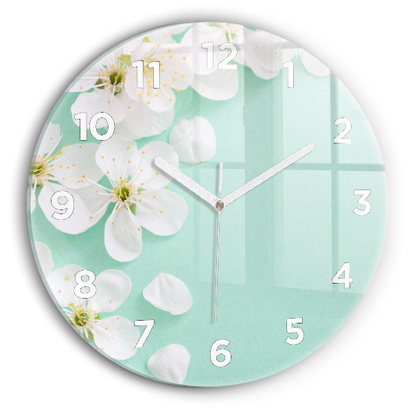 Reloj de cristal redondo Margaritas en flor