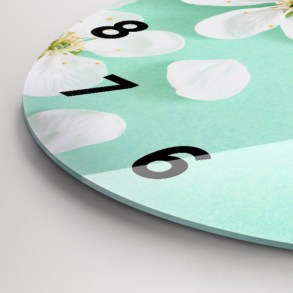 Reloj de cristal redondo Margaritas en flor