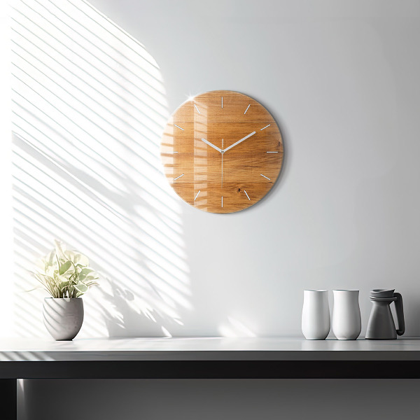 Reloj de pared redondo Tablas de madera