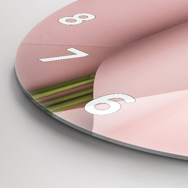 Reloj de cristal redondo Ramo de flores de tulipán