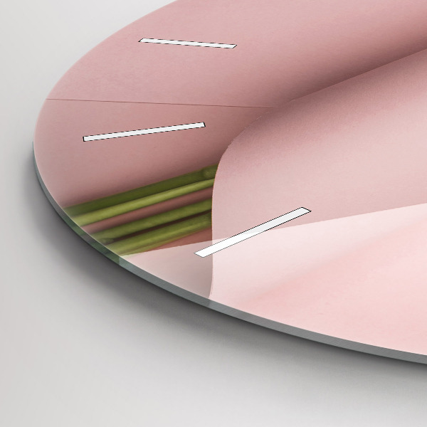 Reloj de cristal redondo Ramo de flores de tulipán