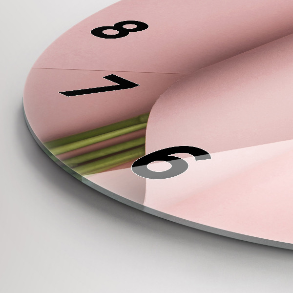 Reloj de cristal redondo Ramo de flores de tulipán