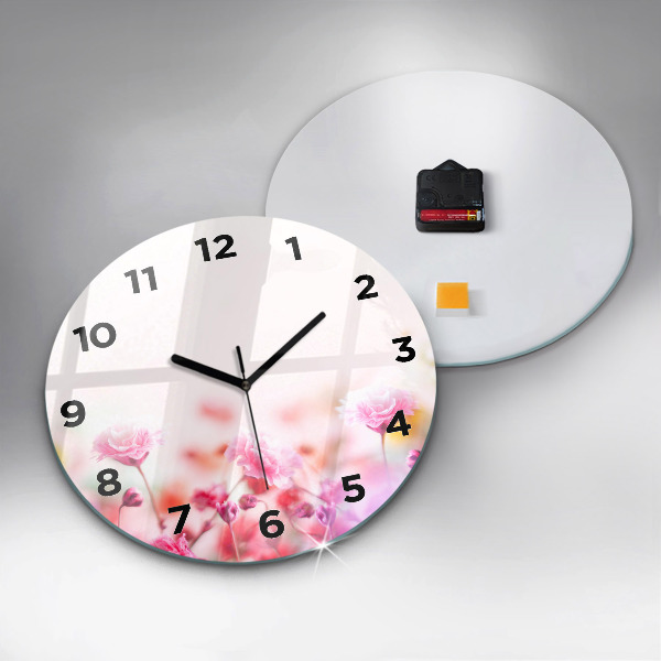 Reloj de pared redondo Flores en un prado