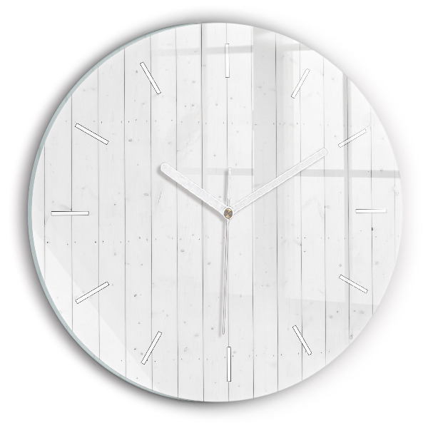 Reloj de cristal redondo Patrón de paneles de madera