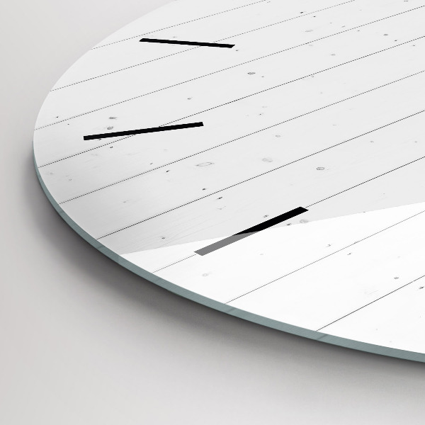 Reloj de cristal redondo Patrón de paneles de madera