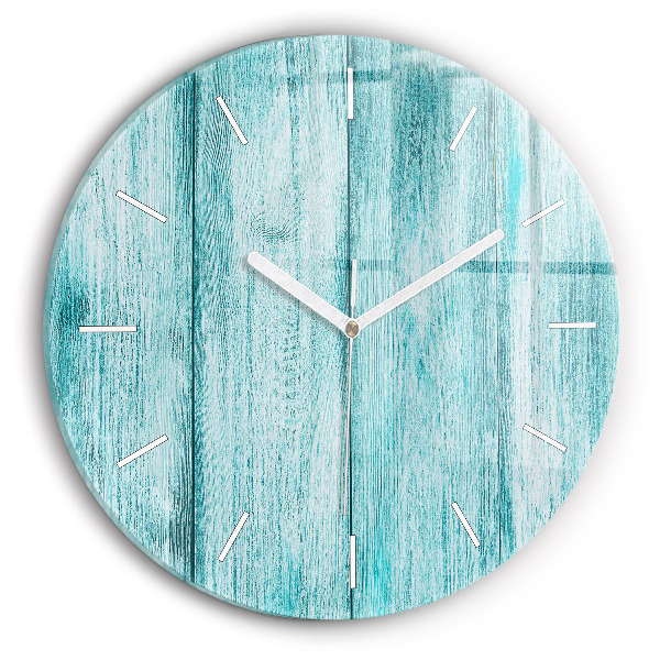 Reloj de pared redondo Madera vieja azul