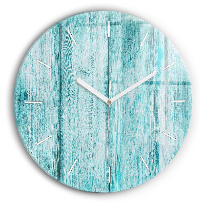 Reloj de pared redondo Madera vieja azul