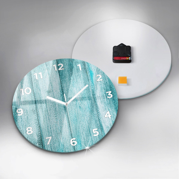 Reloj de pared redondo Madera vieja azul