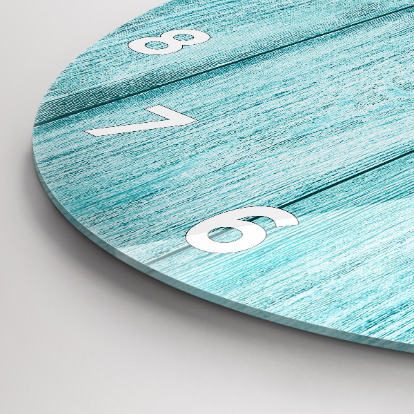 Reloj de pared redondo Madera vieja azul