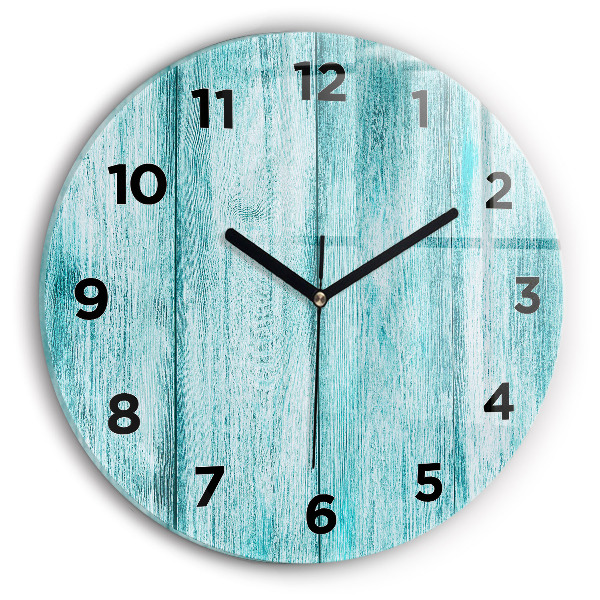Reloj de pared redondo Madera vieja azul