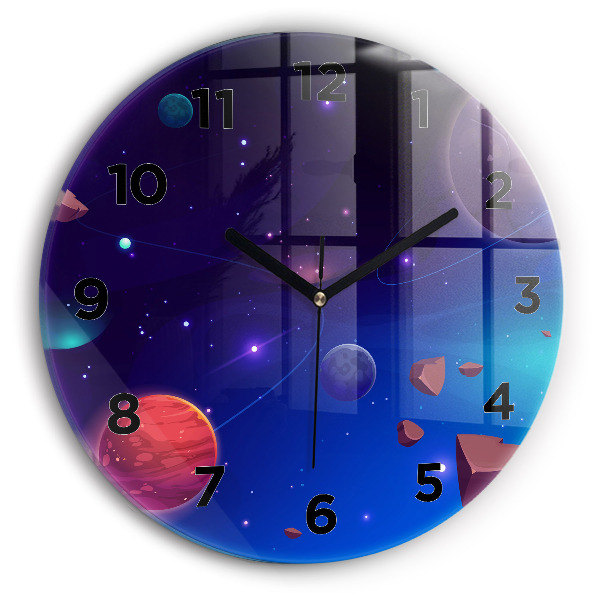 Reloj de pared redondo Galaxia de planetas