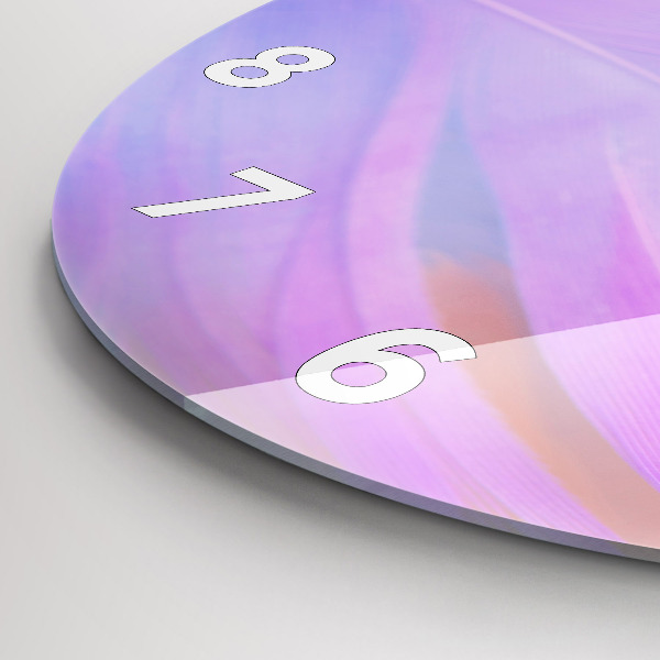 Reloj de cristal redondo Plumas de colores