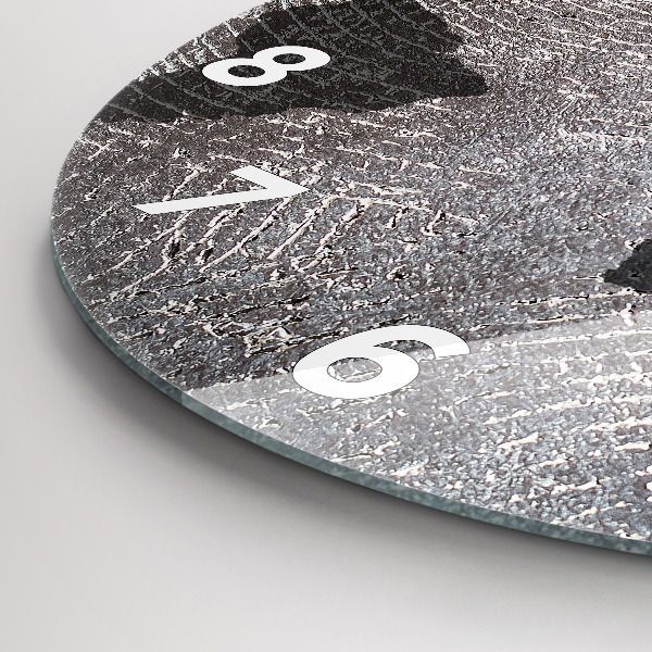 Reloj de cristal redondo Mapamundi de hormigón