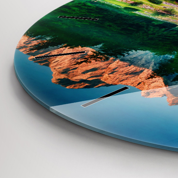 Reloj de cristal redondo Paisaje lacustre