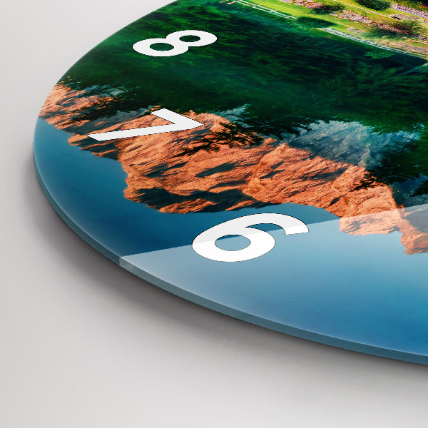 Reloj de cristal redondo Paisaje lacustre